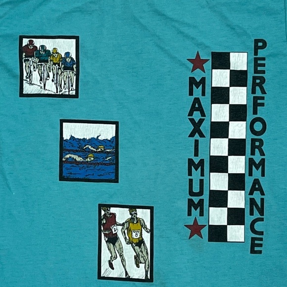 Vintage 80s Single Stitch Maximum Performance Sports 1980s Tshirt - Picture 4 of 8
